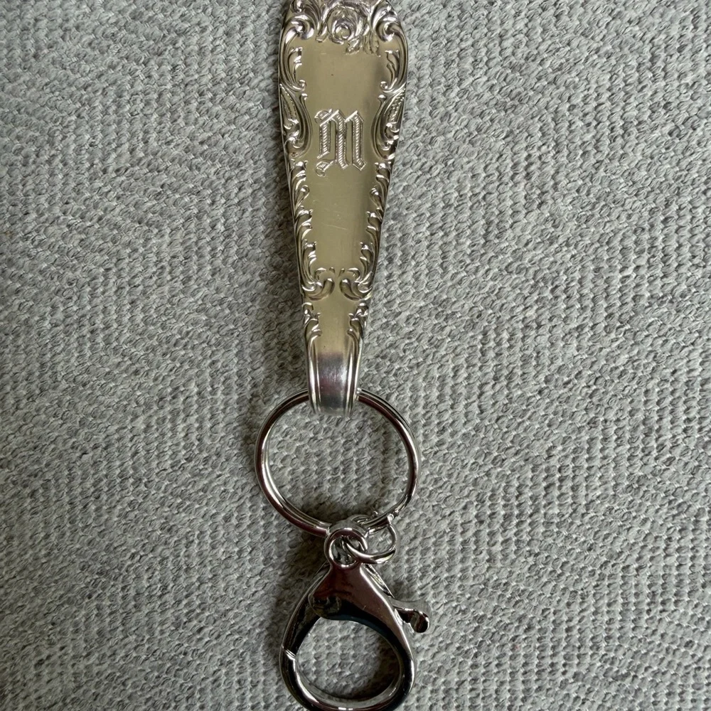M Engraved Silverware Keychain - Picture 2 of 5